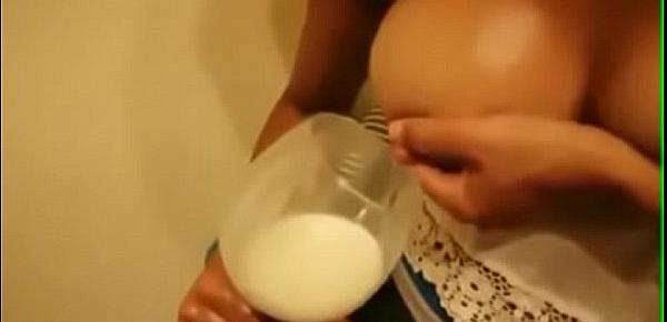  Hot milf drink own tits